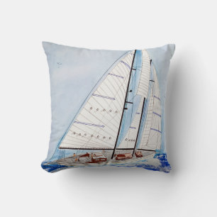 Cojín Decorativo velero de la acuarela