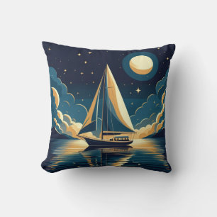 Cojín Decorativo Velero por la noche