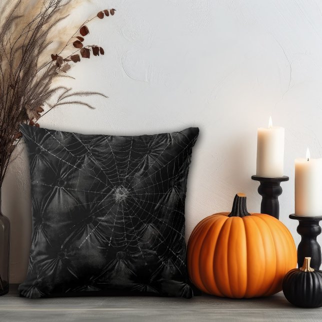 Cojín Decorativo Velvet acolchado con la web araña (Subido por el creador)