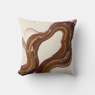 Cojín Decorativo Vena de Oro Fluyente Remolino Abstracto
