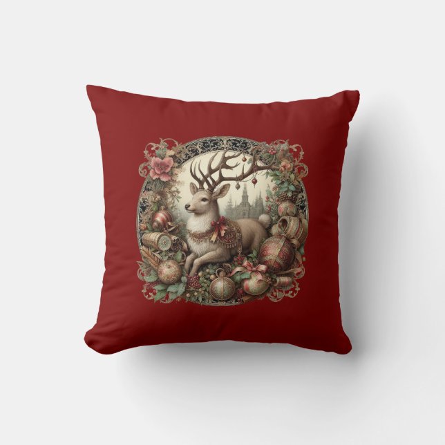 Cojín Decorativo Venado con decoración (Anverso)