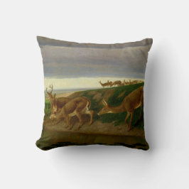 Cojín Decorativo Venado en la pradera (por William Holbrook Beard)