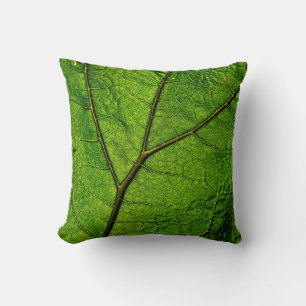 Cojín Decorativo Venas de hojas de carbunco verde