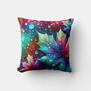 Cojín Decorativo "Venas vibrantes: hojas abstractas"