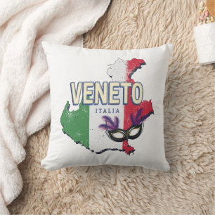Cojín Decorativo Veneto Italia Retro Región Mapa de Vintage Souveni