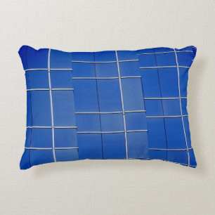 Cojín Decorativo Ventanales de cristal azul y blanco