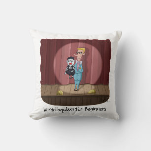 Cojín Decorativo Ventriloquismo para principiantes tarjeta de cumpl