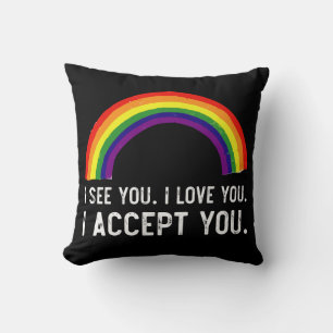 Cojín Decorativo Veo Te Amo Te Acepto Camiseta Orgullo Gay LGBT