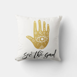 Cojín Decorativo Ver el buen Hamsa