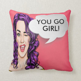 Cojín Decorativo Ver el fondo del arte pop Lady Pillow