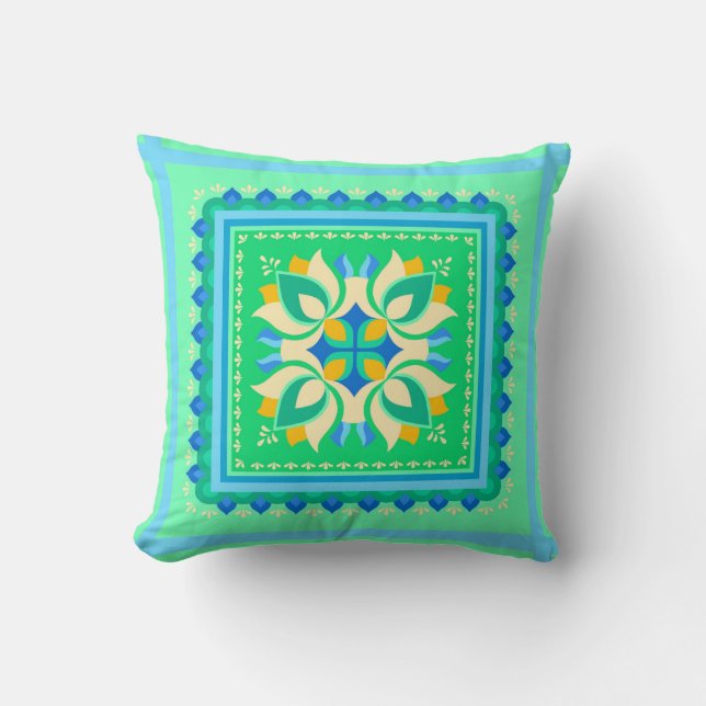 Cojín decorativo veraniego reversible (Anverso)