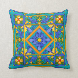 Cojín Decorativo Verano, baldosas sicilianas, mayólica, mediterráne