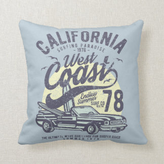 Cojín Decorativo Verano del Paraíso de Surf de la Costa Oeste de Ca