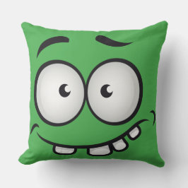 Cojín Decorativo Verano divertido y feo cara verde
