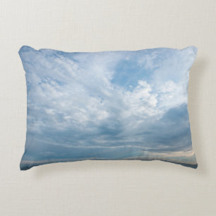 Cojín Decorativo Verano en la playa con el cielo al atardecer. Copi