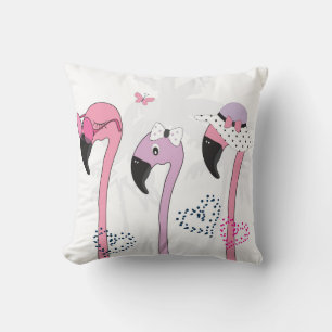 Cojín Decorativo Verano Flamingo: Ilustracion Beach Vintage.