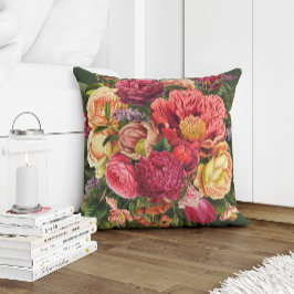 Cojín Decorativo Verano jardín flores rojas amarillas rosadas y ver