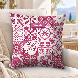 Cojín Decorativo Verano mayólica roja siciliana mediterránea