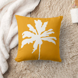 Cojín Decorativo Verano naranja de palmeras tropicales modernas