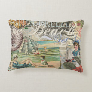 Cojín Decorativo verano playa vintage pulpo antigüedades vela
