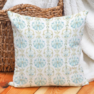 Cojín Decorativo Verano Sage Blue Ivory Floral