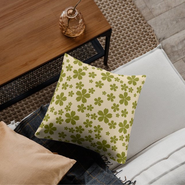 Cojín Decorativo Verano tropical floral verde bohemio (Subido por el creador)