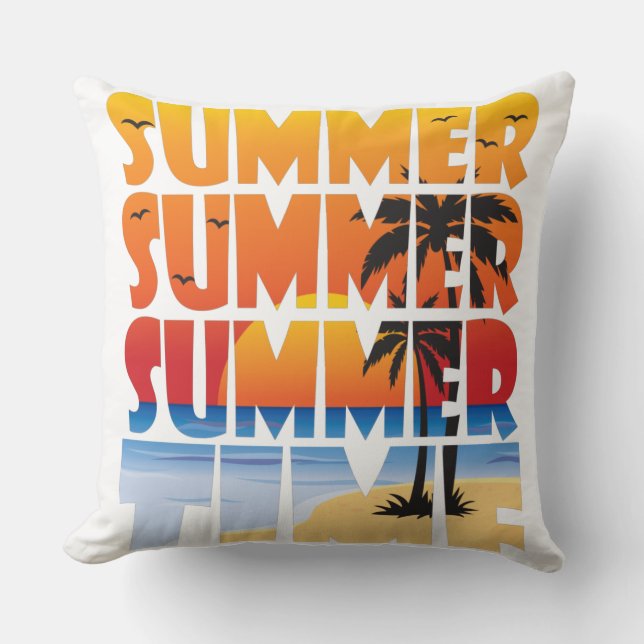 Cojín Decorativo ¡Verano verano, hora! (Anverso)