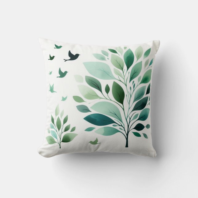 Cojín Decorativo Verdant Whispers Chickadee (Anverso)