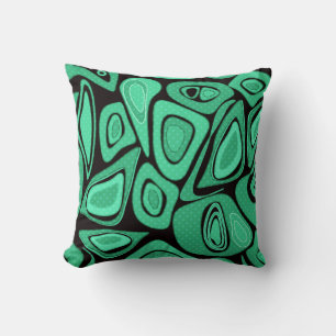 Cojín Decorativo Verde, abstracto, retro