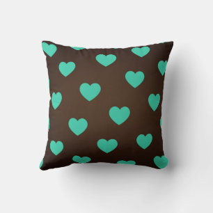 Cojín Decorativo Verde Acogedor Bonito Moderno Romántico Chic Coraz
