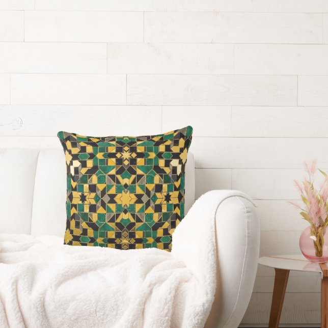 Cojín Decorativo verde amarillo  (Sofá)