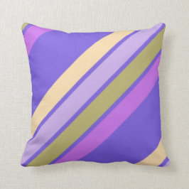 Cojín Decorativo Verde amarillo y tonos de rayas moradas