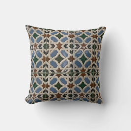 Cojín Decorativo Verde azul del mosaico mediterráneo