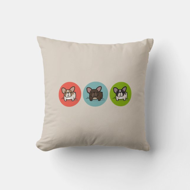 Cojín Decorativo Verde azul Frenchie (Anverso)
