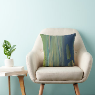 Cojín Decorativo Verde azul pintado