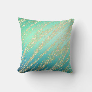 Cojín Decorativo Verde azul turquesa dorado