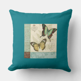 Cojín decorativo Verde azulado de algodón de grado