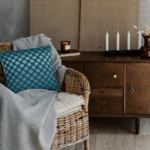 Cojín decorativo verde azulado de Damasco