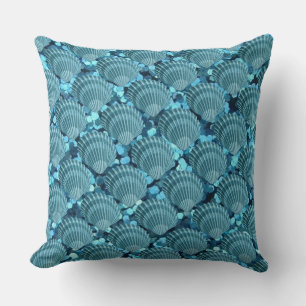 Cojín decorativo verde azulado del Seashell de la