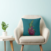 Cojín decorativo verde azulado Dragon Fruit