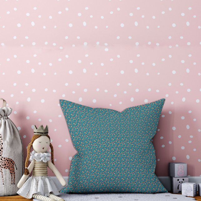 Cojín Decorativo Verde azulado patrón de mariposa vibrante contempo (Subido por el creador)