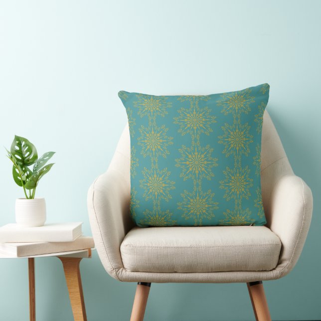 Cojín decorativo Verde azulado Retro Mandala (Silla)