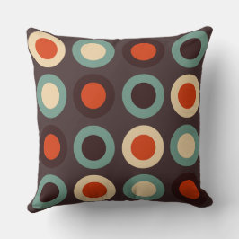 Cojín Decorativo Verde azulado y naranja medio-moderno