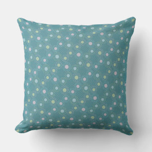 Cojín Decorativo Verde azulado y Pastel Polkadots