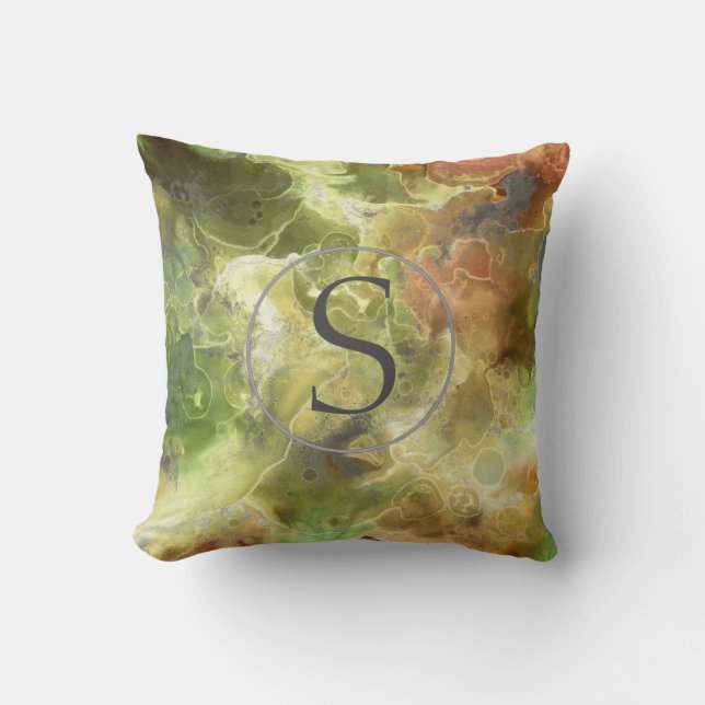Cojín decorativo verde beige de la caída de la (Anverso)