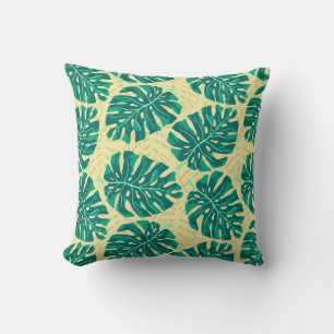 Cojín Decorativo Verde beige palma tropical