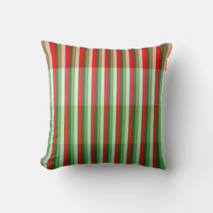 Cojín Decorativo Verde, blanco de estrella y rojo patrón de superpo