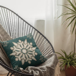 Cojín decorativo Verde Boho Snowflake