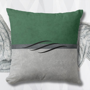 Cojín Decorativo Verde Bosque y Gris Chic