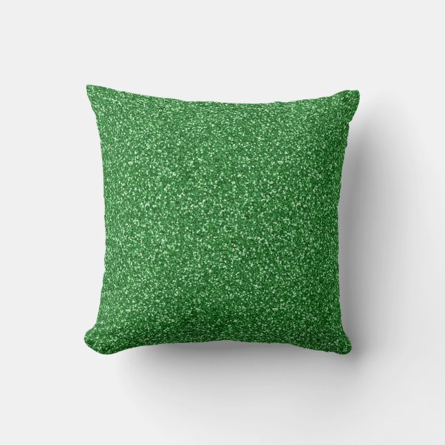 Cojín Decorativo Verde Brillo Brillante (Anverso)